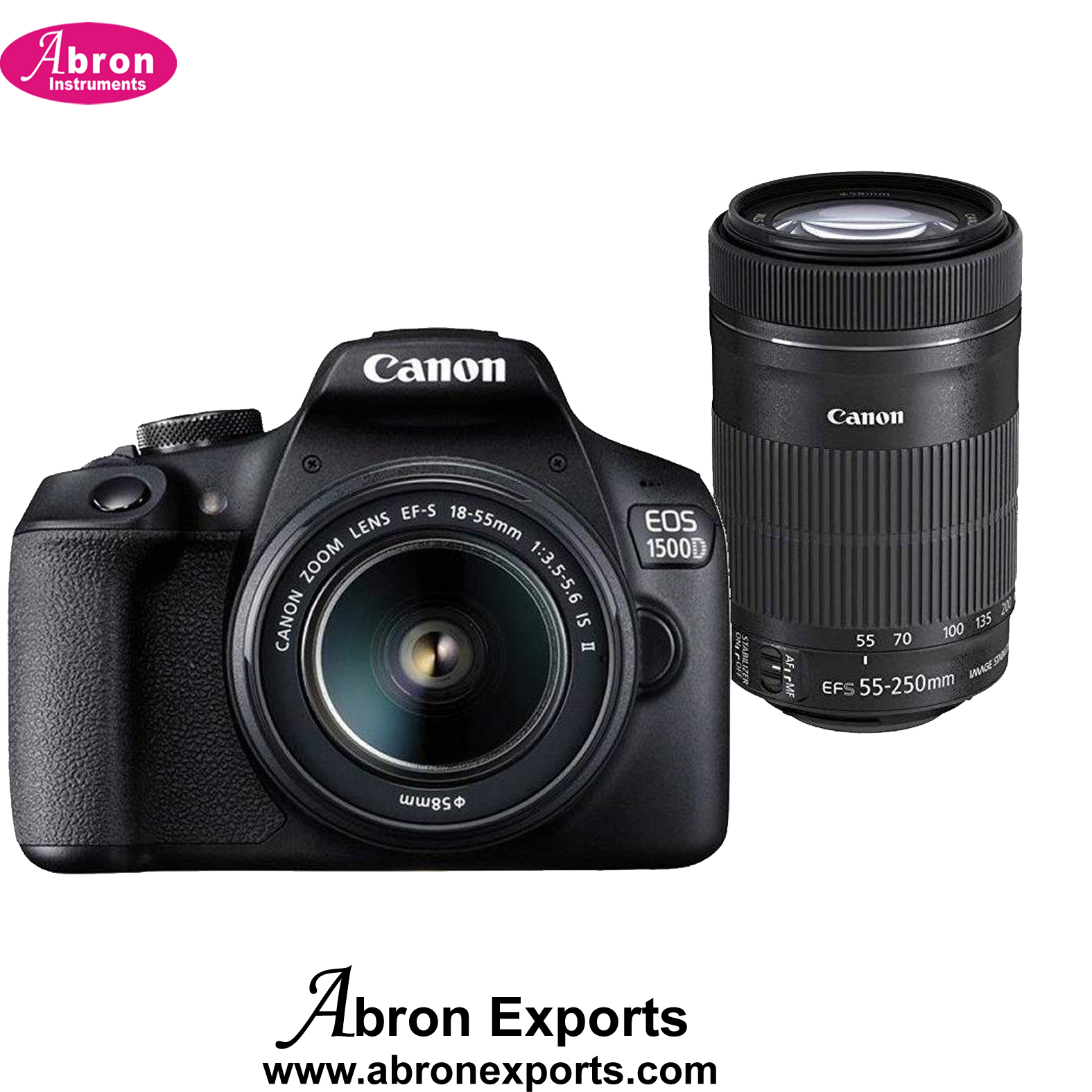 Camera Digital Canon EOS 1500D 24.1MP SLR with Macro 18-55 and zoom 55-250mm II Lens flask AB-56DSZ 